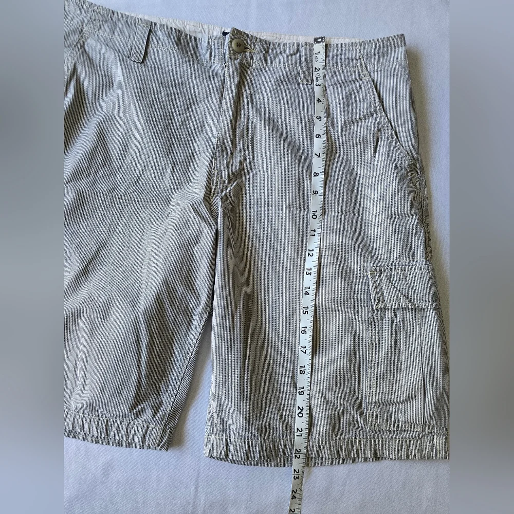 Gap Men’s Blue/White Striped‎ Cotton Cargo Shorts Size 36